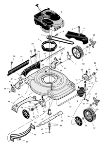 Mower Housing Assembly Diagram and Parts List for 228510X8A 2001 Briggs and Stratton Lawn Mower